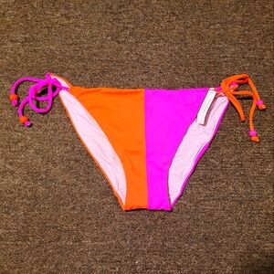 Victoria Secret vibrant orange pink bikini bottom large NWT